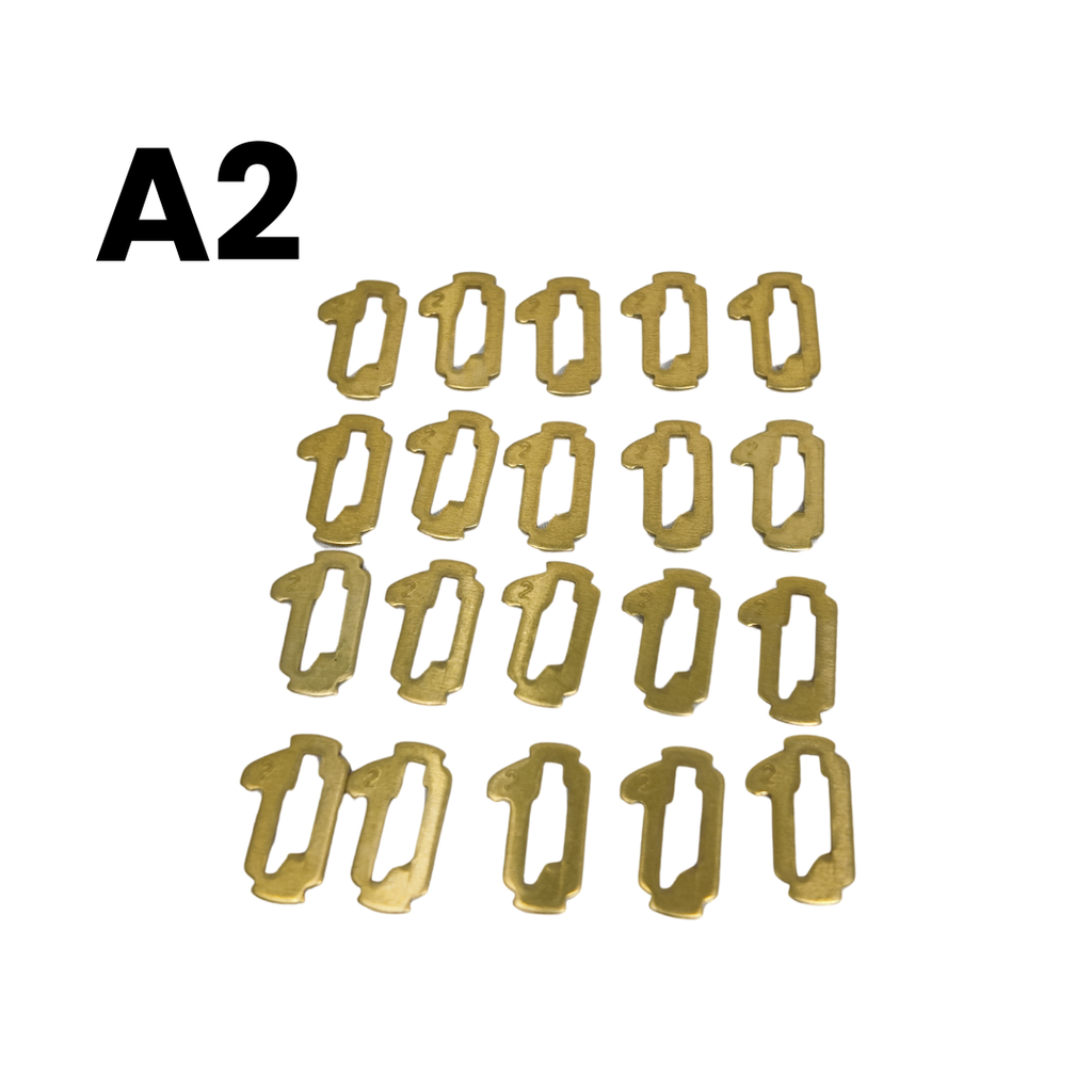 JUEGO DE LAMINAS TOYOTA (93-07) - 20 UNIDADES DE CADA MEDIDA 