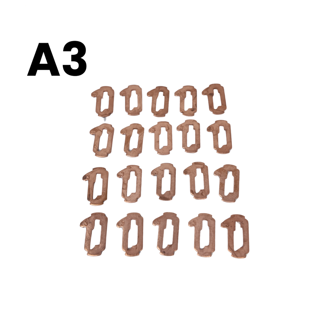 JUEGO DE LAMINAS TOYOTA (93-07) - 20 UNIDADES DE CADA MEDIDA 