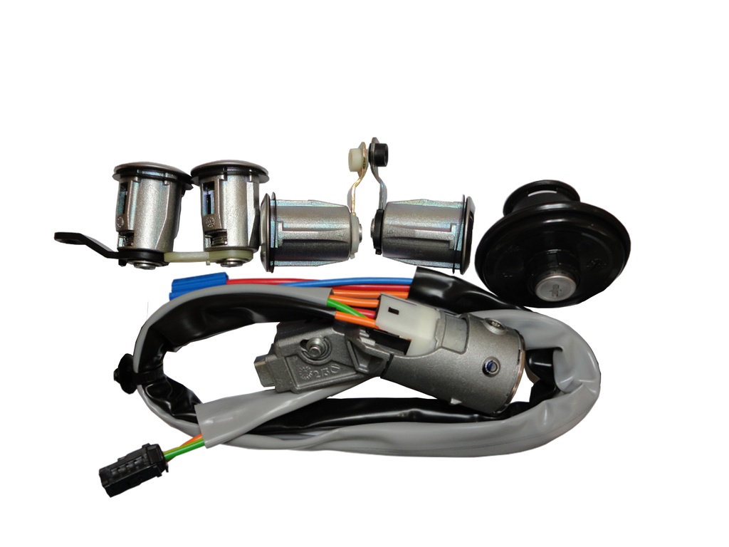 JUEGO CERRADURAS PSA PARTNER, BERLINGO (ARRANQUE + 4 CERRADURAS PUERTA + TAPON GASOLINA + LLAVE) - ORIGINAL - 