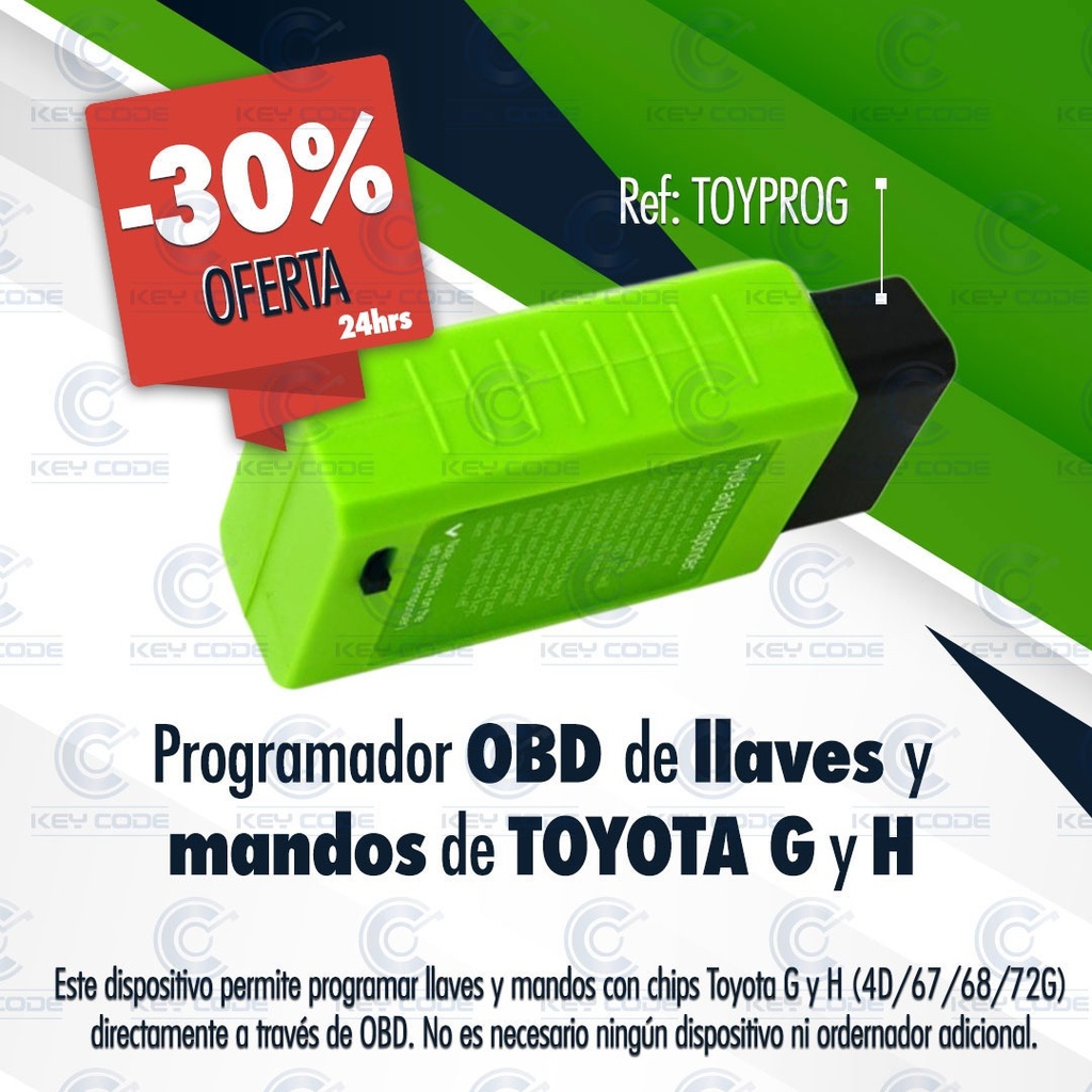 PROGRAMADOR OBD DE LLAVES Y MANDOS DE TOYOTA G Y H  