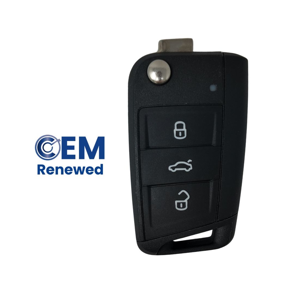 MANDO PLEGABLE DE 3 BOTONES DE VW GOLF VII (5G0959753BA, 5G0959752BA, 5G0959752DD) MEGAMOS ID88 128 AES SIN KEYLESS - ORIGINAL