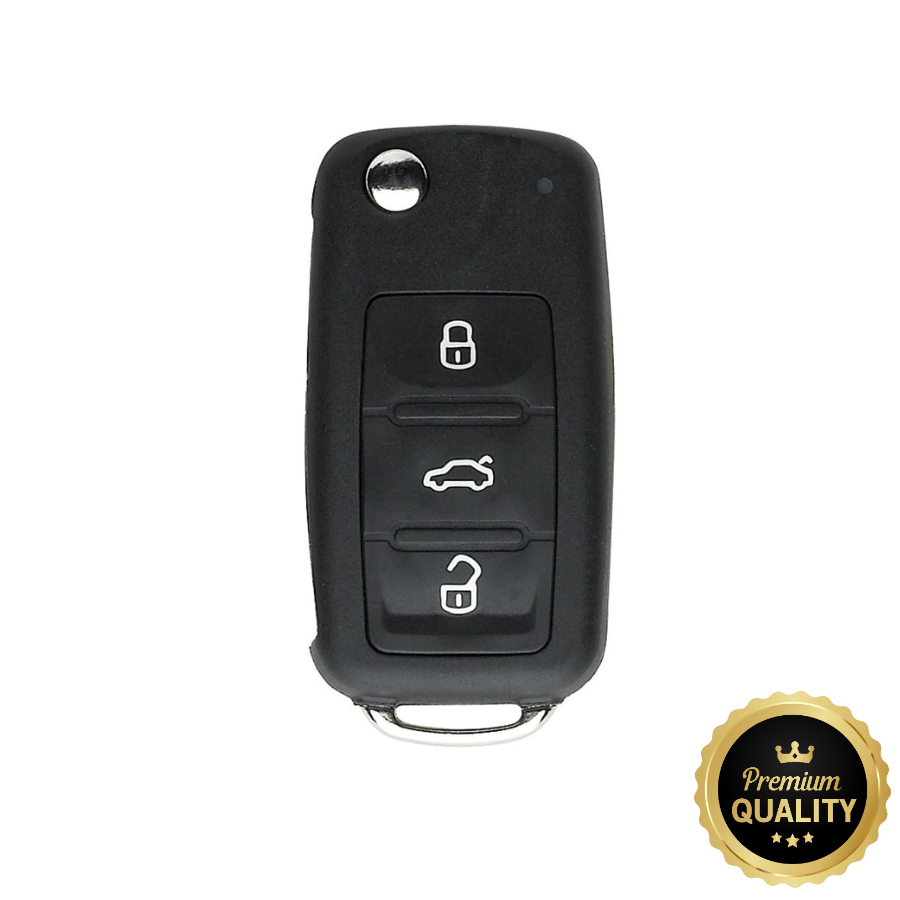 CARCASA MANDO GOLF VI PLEGABLE DE 3 BOTONES HU66 - CALIDAD PREMIUM