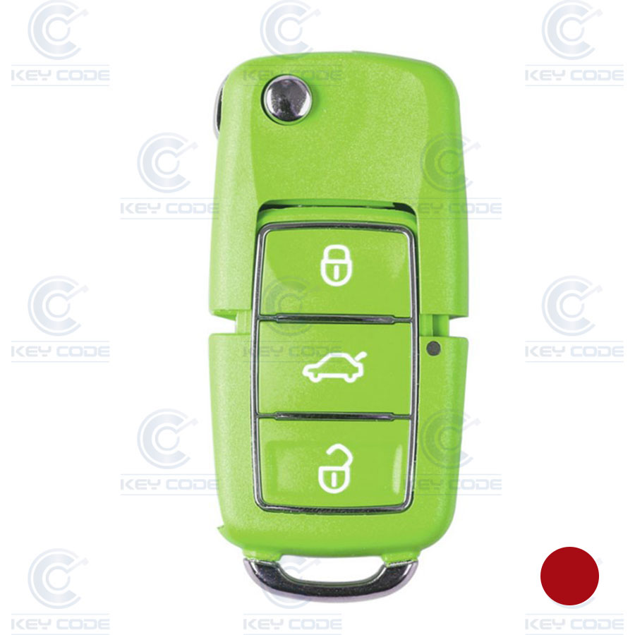 MANDO VOLKSWAGEN IMPERMEABLE VERDE DE 3 BOTONES PARA VVDI KEY TOOL XKB504EN