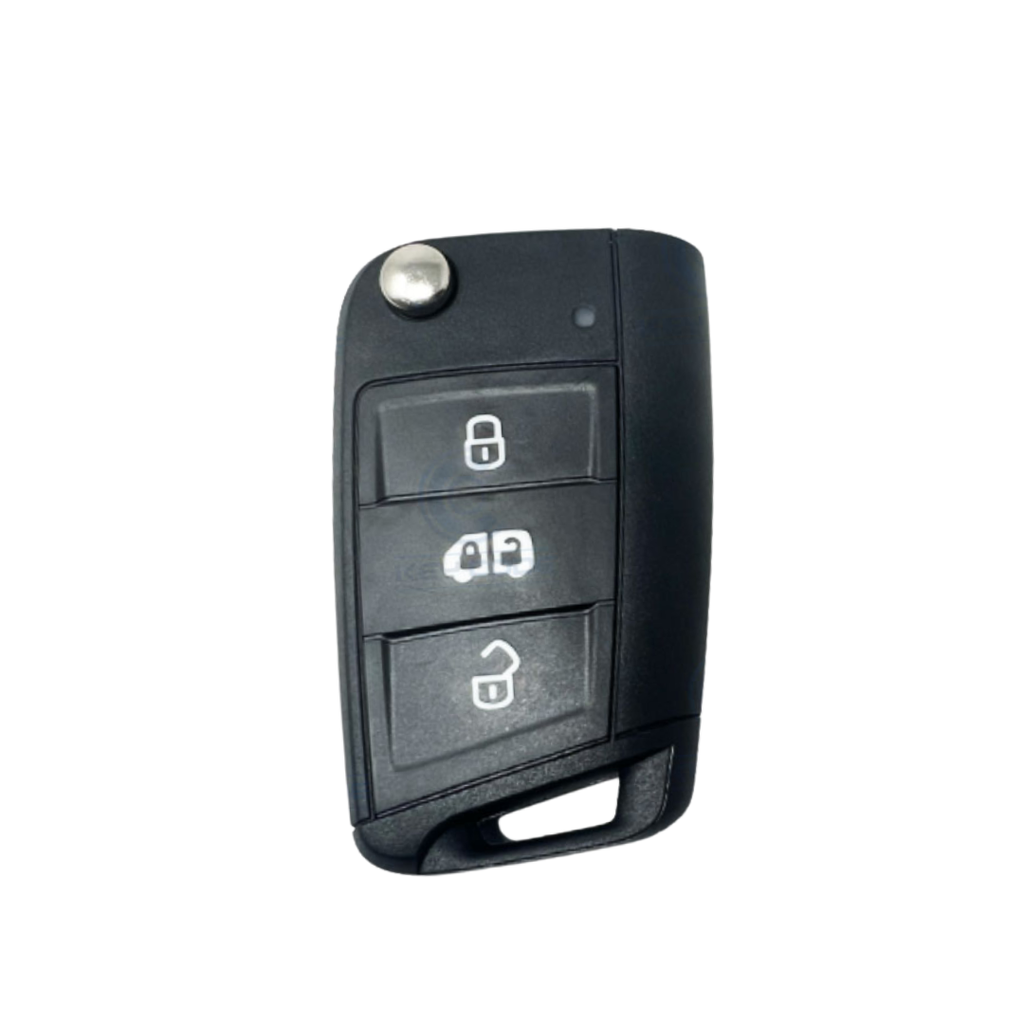 TÉLÉCOMMANDE PLIANTE 3 BOUTONS POUR VAG (7C0959752F) CRYPTO 128 BITS ID88 AES 434 MHZ - FSK