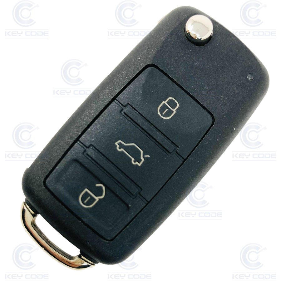 MANDO PLEGABLE VW 3 BOTONES PARA CADDY (2019) (5K0837202DQ) CRYPTO 128 BITS AES ID88 433 MHZ ASK - ORIGINAL - 