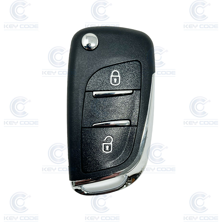 COQUE TELECOMMANDE PLIABLE PSA 2 BOUTONS HU83 (PILE SUR COQUE)