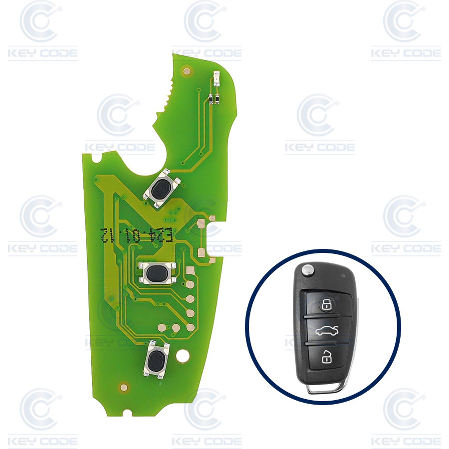 CIRCUIT ÉLECTRONIQUE XHORSE XZADM1EN AVEC 3 BOUTONS EXCLUSIF POUR CLÉS AUDI XT27B 433 MHZ FSK