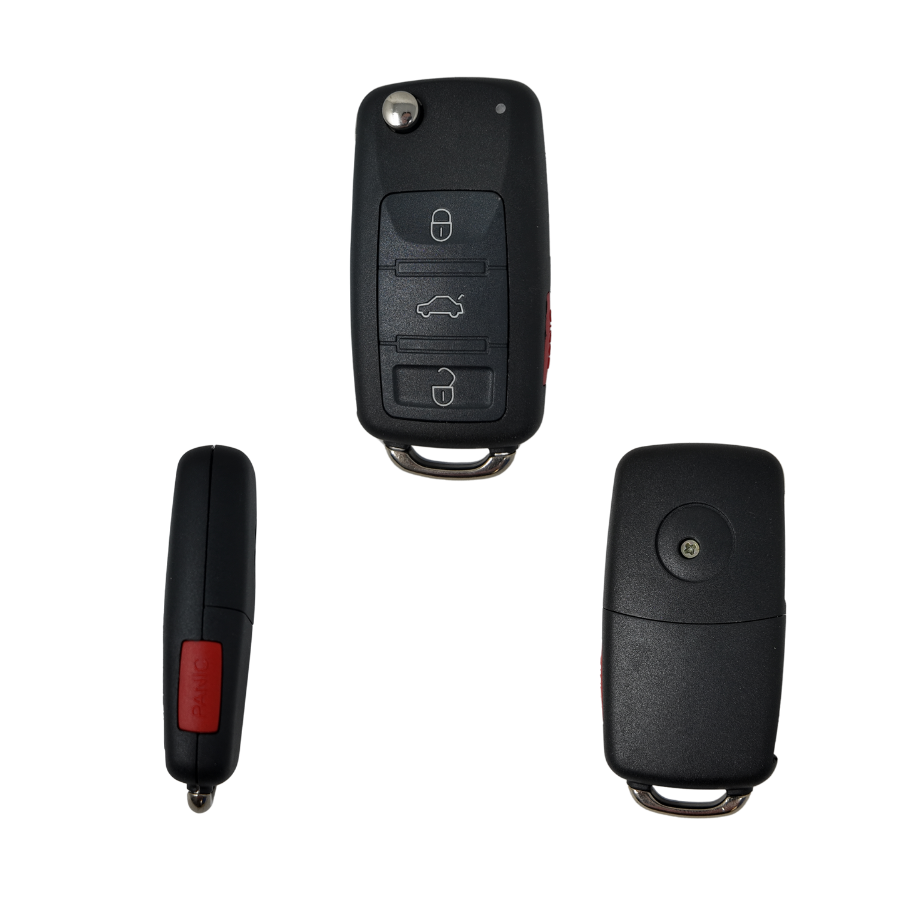 MANDO KEYLESS PLEGABLE AUDI DE 3+1 BOTONES PARA AUDI A8 (4E0837220M, 4E0837220D) 433 MHZ ASK HU66