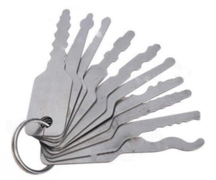 LOCK PICK SET FOR CAR AND MOTORCYCLE LOCK OPENING (10 PIECES)
