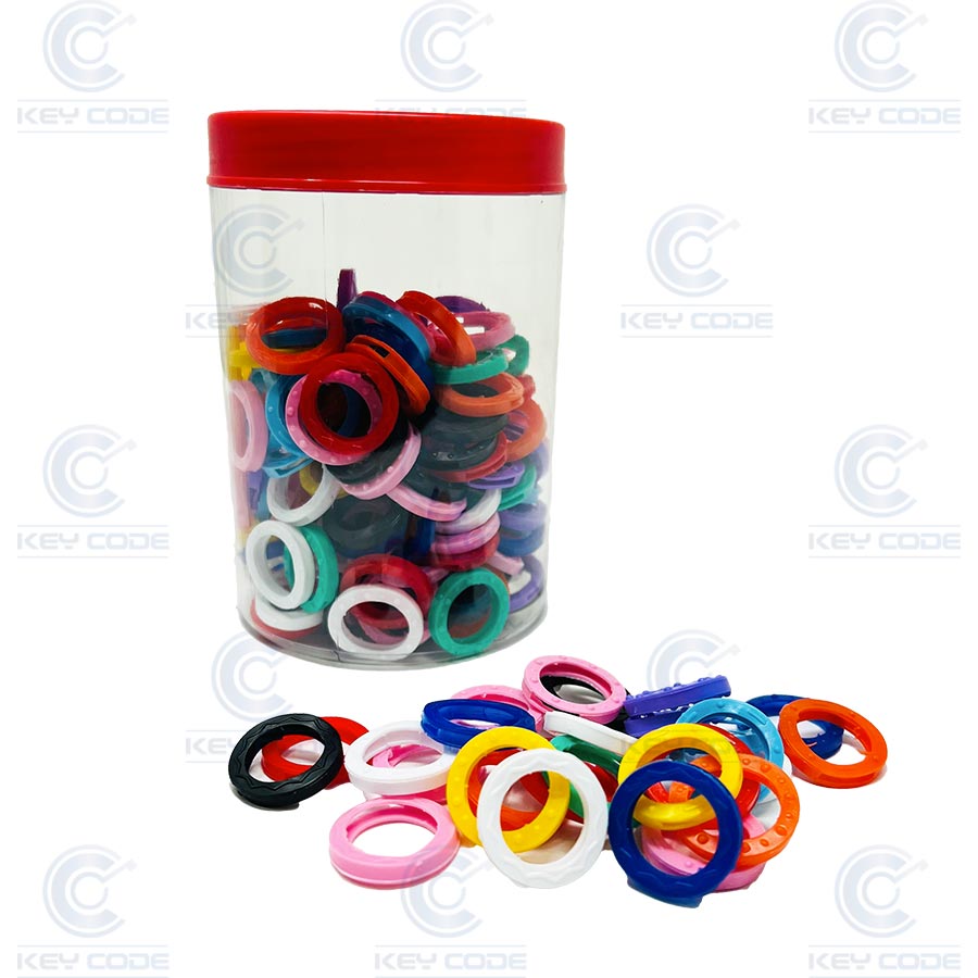 BOX OF 200 PLASTIC KEY COVER RINGS