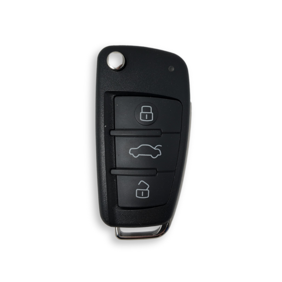 AUDI FLIP REMOTE  A6, Q7 Y S6 3 BUTTONS  (433 Mhz) (4F0837220M, 4F0837220T) 8E  - PROGRAMMING WITHOUT BATTERY