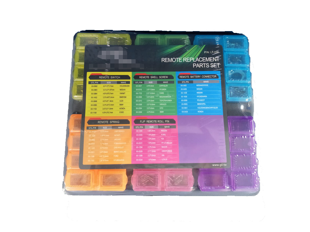 KIT DE REPARACIÓN DE TELEMANDOS (MUELLES, TORNILLOS, SOPORTE PILA, MUELLES Y PASADORES) 