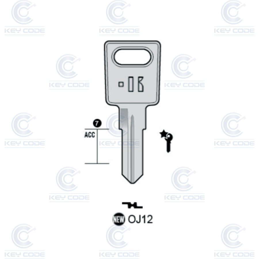 LLAVE KEYLINE OJMAR OJ2 (OJ12R, OJ-14) 
