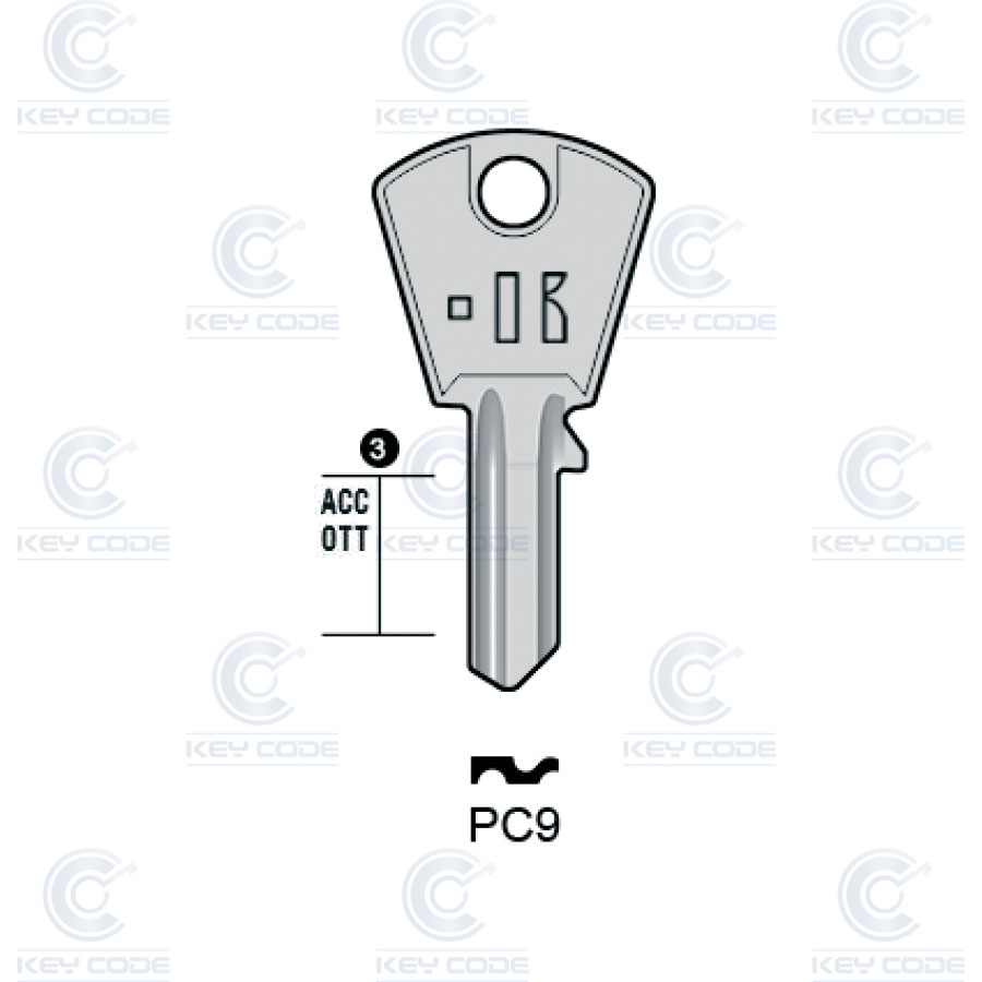 LLAVE KEYLINE PC CORTELLEZZI PC9 (PC3, PC-2D)