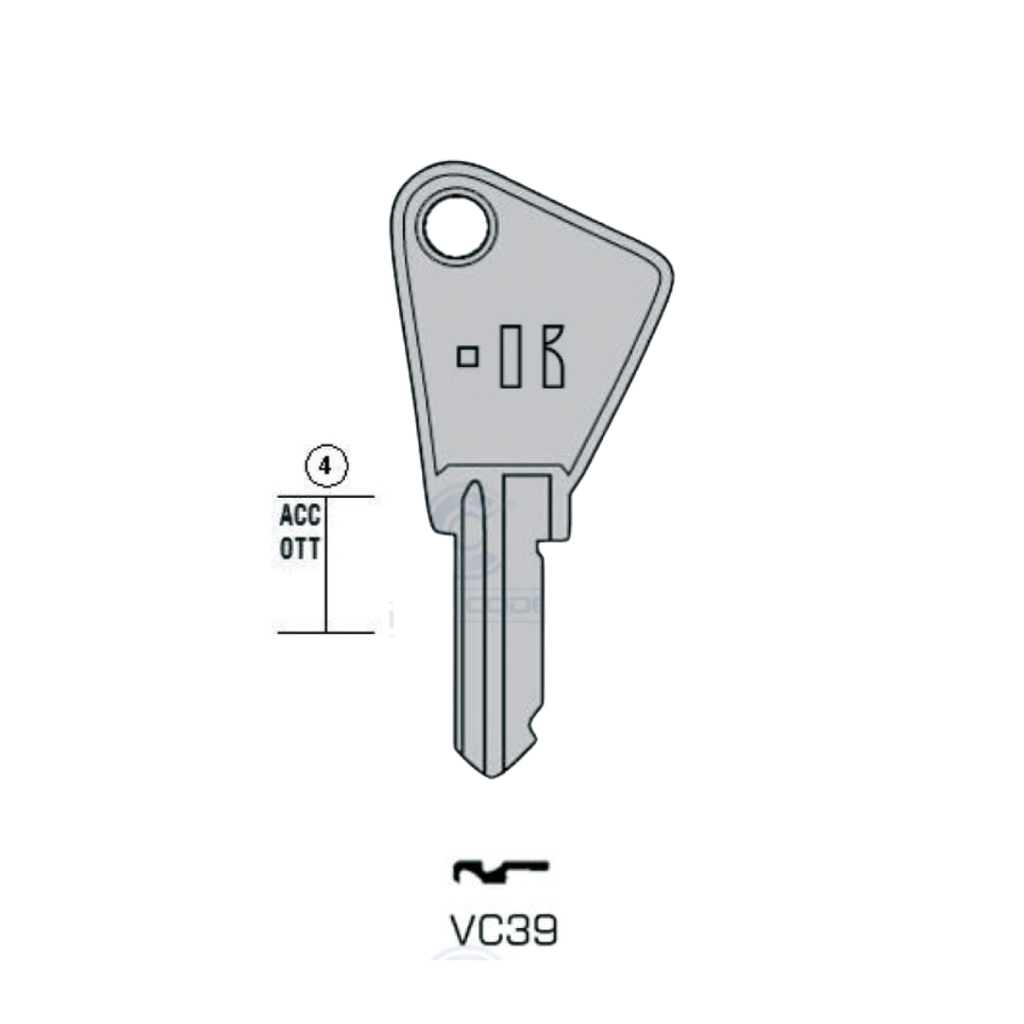 CLÉ KEYLINE VACHETTE VC39 (VAC61, VA-14D)