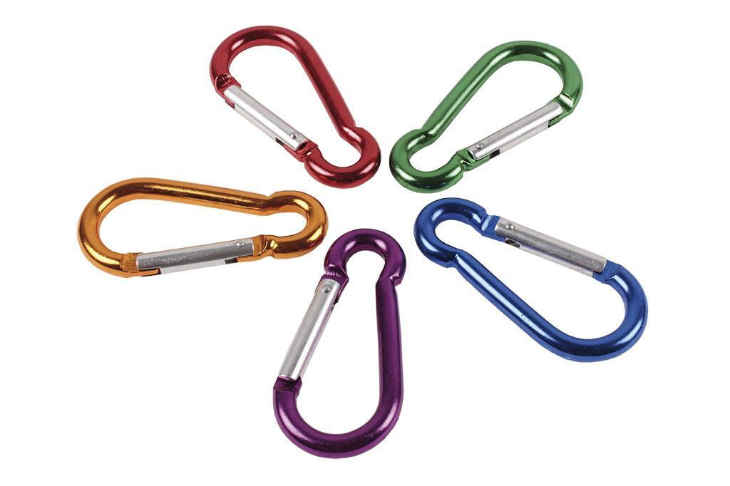 DISPLAY WITH 12 COLORED CARABINERS OF 77MM