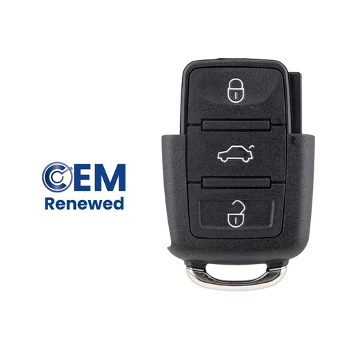 [VW100TE04-OE] 3 BUTTON REMOTE FOR VOLKSWAGEN GOLF / CADDY / TOURAN / TIGUAN ORIGINAL (1K0959753G) (WITHOUT BLADE) CANBUS 