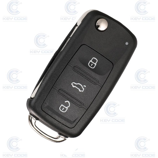 [VW100TE14-AF] MANDO 3 BOTONES GOLF, BEETLE, JETTA, CADDY, TRANSPORTER, POLO, SCIROCCO, TIGUAN, SHARAN (5K0837202AJ/5K0837202E) ID48 433MHZ ASK MANOS LIBRES 
