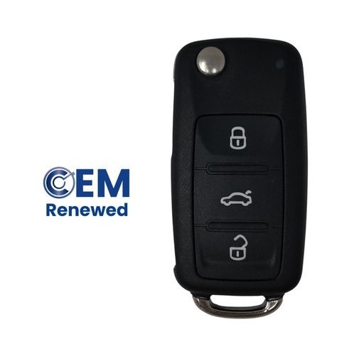[VW100TE23-OE] COMPLETE FOLDABLE 3 BUTTON REMOTE FOR GOLF VI, TIGUAN, BEETLE +2012 (ID48 CAN) (5K0837202AF) 315 MHZ ORIGINAL