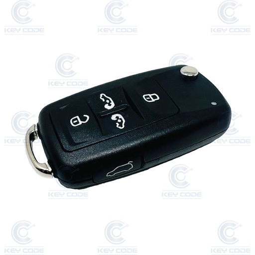 [VW110TE05-AF] VOLKSWAGEN FLIP REMOTE 5 BUTTONS FOR VAG SHARAN (2016 - 2017) (7E0837202BK) MEGAMOS AES 433 Mhz