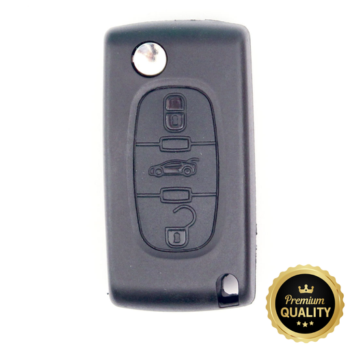 [PE2CS3B] COQUE TELECOMMANDE PSA 407 CABRIO/C4 PICASSO PLIABLE 3 BOUTONS VA2 PILE SUR COQUE AVEC EMPLACEMENT POUR LOGO