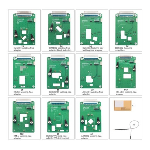 [KD-KIT-ADAP] KIT D'ADAPTATEURS POUR PINCES (11 PIÈCES) - KEYDIY