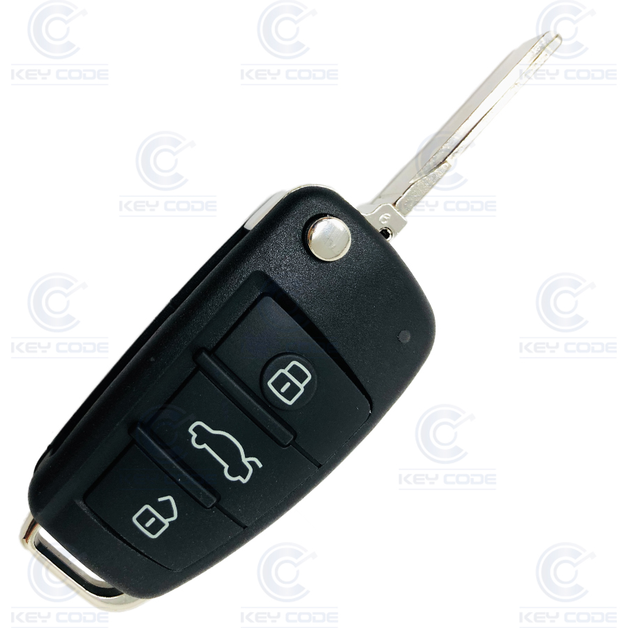 MANDO PLEGABLE AUDI PARA A4, RS4, SEAT, EXEO DE 3 BOTONES 433 MHZ (8E0837220K, 8E0837220Q, 3R0837220) ID48