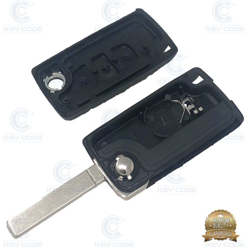 FLIP REMOTE CASE WITH 3 BUTTONS FOR C4 - BATTERY ON CASE WITHOUT LOGO - QUALITÉ SUPÉRIEURE