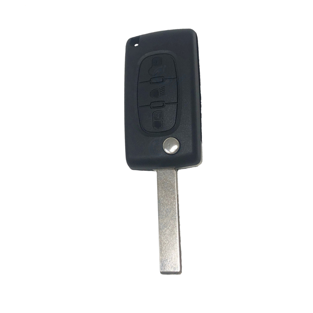 CARCASA MANDO PLEGABLE PSA C4 3 BOTONES HU83 BOTON LUZ PILA CARCASA - SIN LOGO