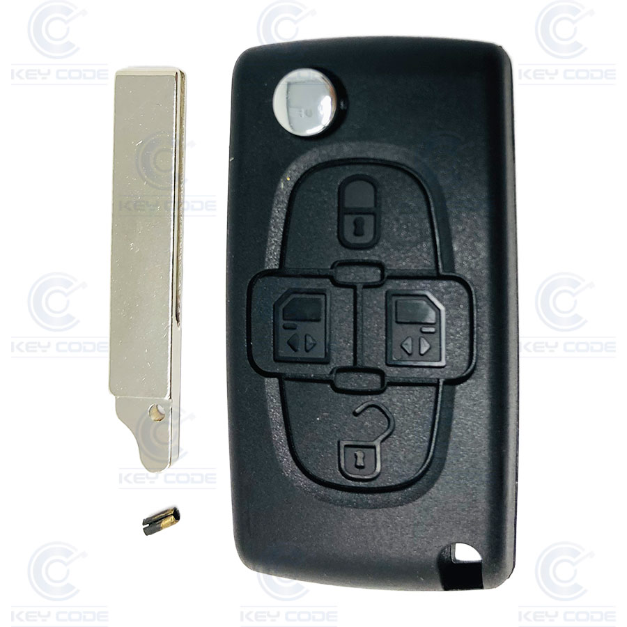 MANDO PSA C8 RECTANGULAR 4 BOTONES HU83 (6554SF - 649092) PCF7941 ID46 433 mhz ASK