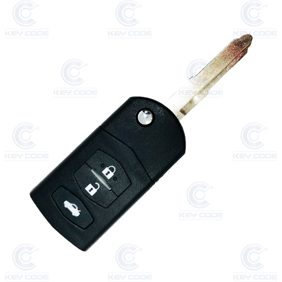 MANDO PLEGABLE MAZDA DE 3 BOTONES PARA MAZDA 6 CON ESPADIN (GS1F675RYA) ID63 433 Mhz FSK