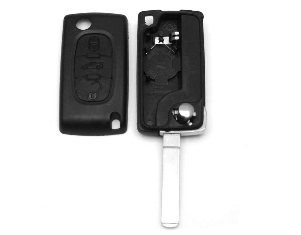 CARCASA MANDO PSA 407 PLEGABLE 3 BOTONES HU83 PILA CARCASA SIN LOGO BOTON MALETERO - CALIDAD PREMIUM