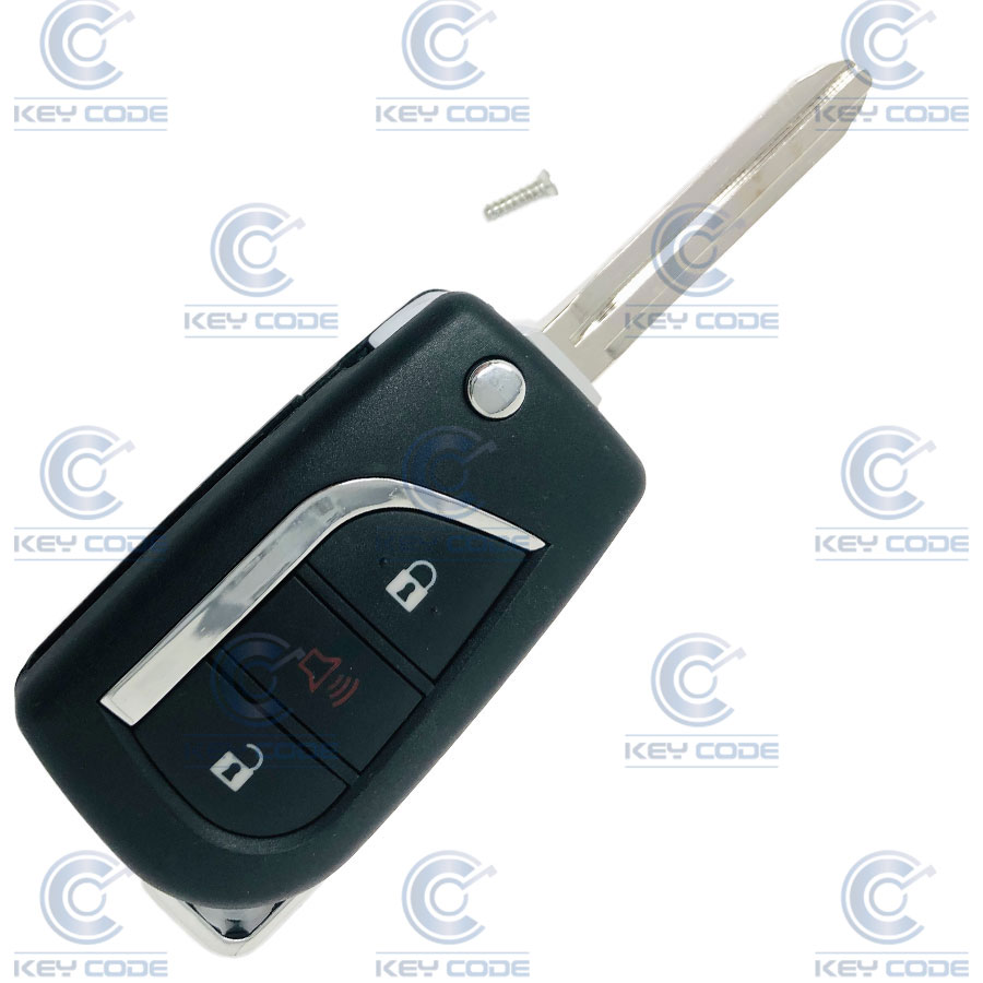 MANDO PLEGABLE TOYOTA DE 2+1 BOTONES PARA HILUX, FORTUNER, KABA 4D67 - AFTER MARKET