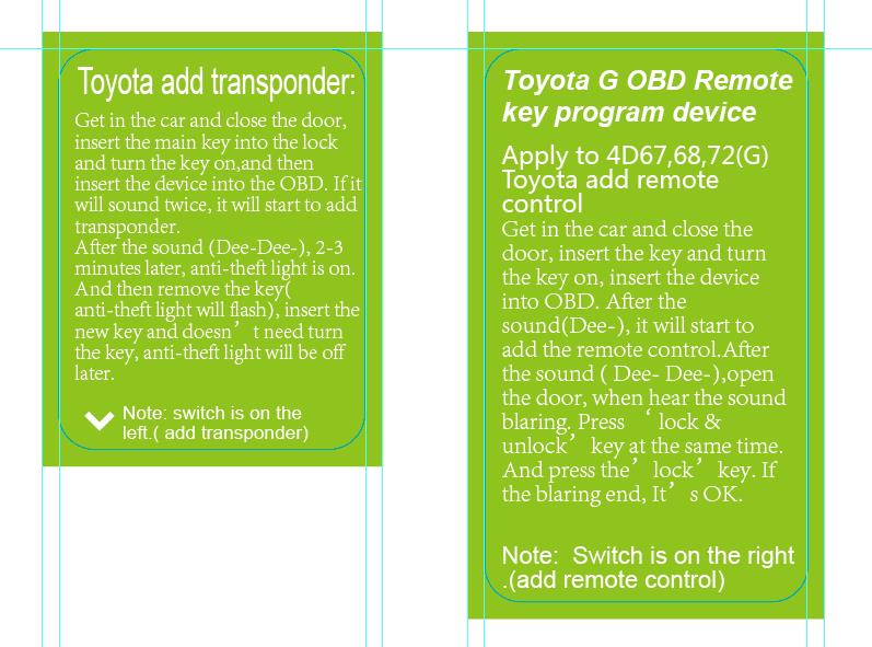 PROGRAMADOR OBD DE LLAVES Y MANDOS DE TOYOTA G Y H  