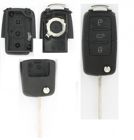 CARCASA MANDO VAG CUADRADO DE 3 BOTONES CON ENCASTRE HU66 INCLUIDO 