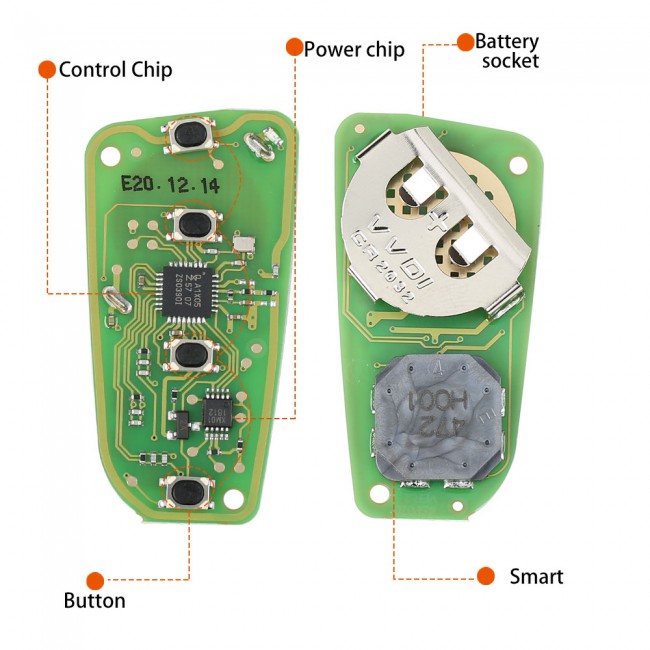 MANDO KEYLESS DE 3+1 BOTONES PARA GENERAR MANDOS SMART KEY CON VVDI KEY TOOL XSKF20EN