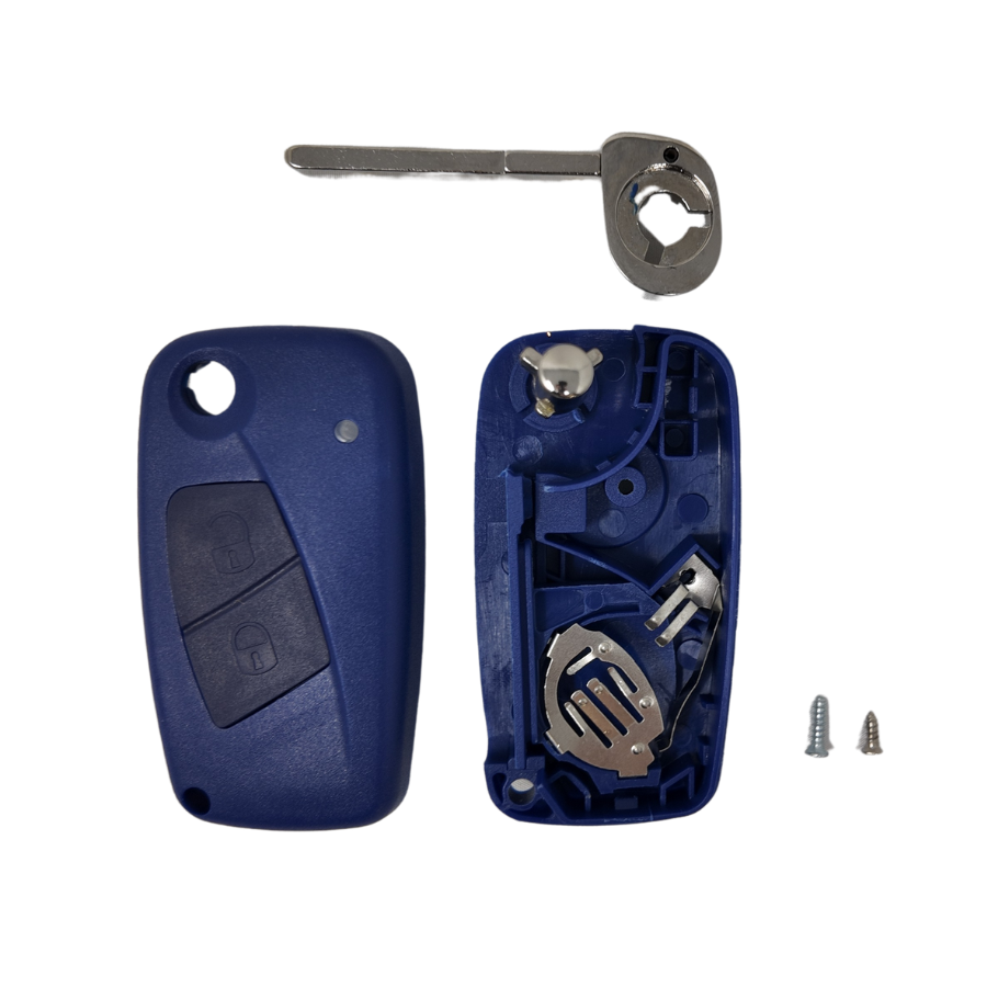 CARCASA FIAT 2 BOTONES PLEGABLE AZUL SIP22 (PORTAPILAS LATERAL)
