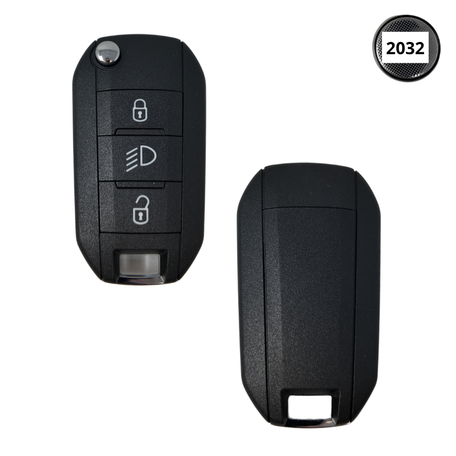 MANDO PLEGABLE PSA 3 BOTONES PARA AIRCROSS C3, C5 Y C6 (1617021580; 9809821077) HITAG 128 BITS AES - ID4A NCF2960M 433 MHZ FSK 