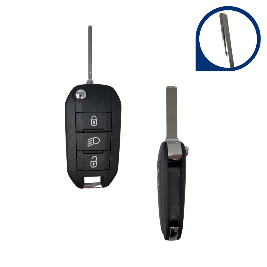 MANDO PSA 3008, 308, EXPERT IV Y 2008 PLEGABLE 3 BOTONES HU83 (1617020980,1617020880) HITAG 128 AES 4A 433 mhz FSK - ORIGINAL 