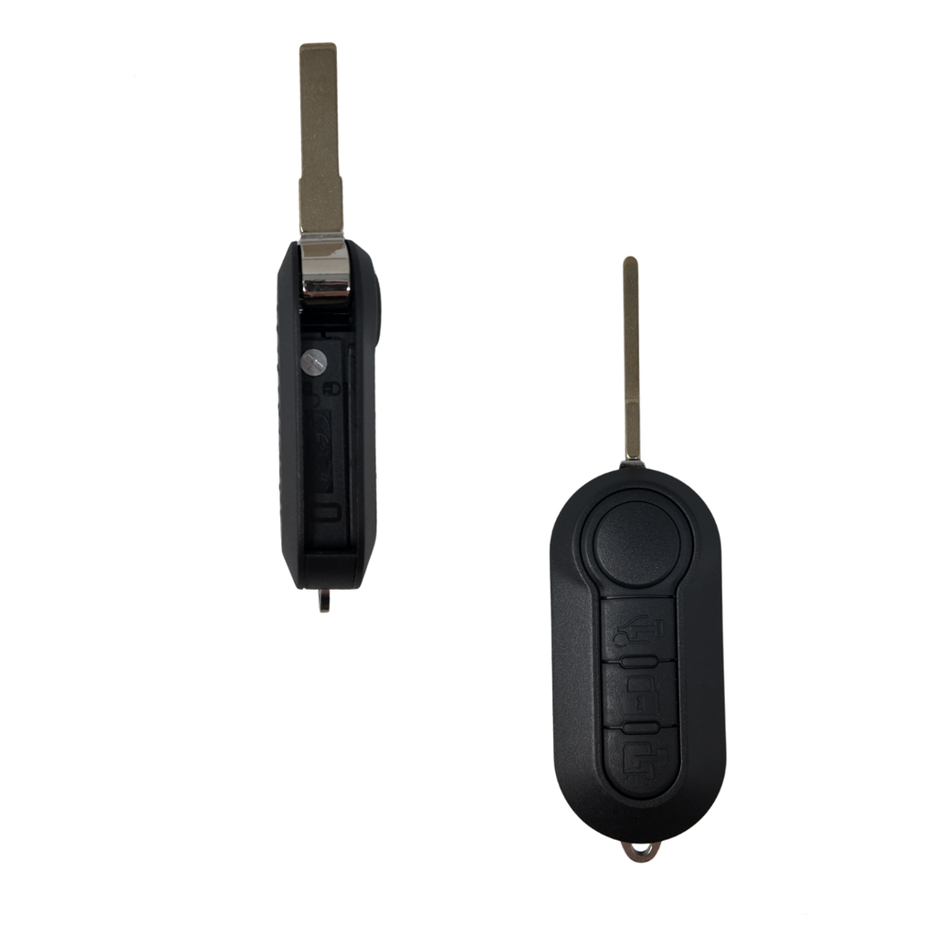 CARCASA MANDO PLEGABLE OVALADO DE 3 BOTONES FIAT (BOTONES VAN) - CALIDAD PREMIUM 