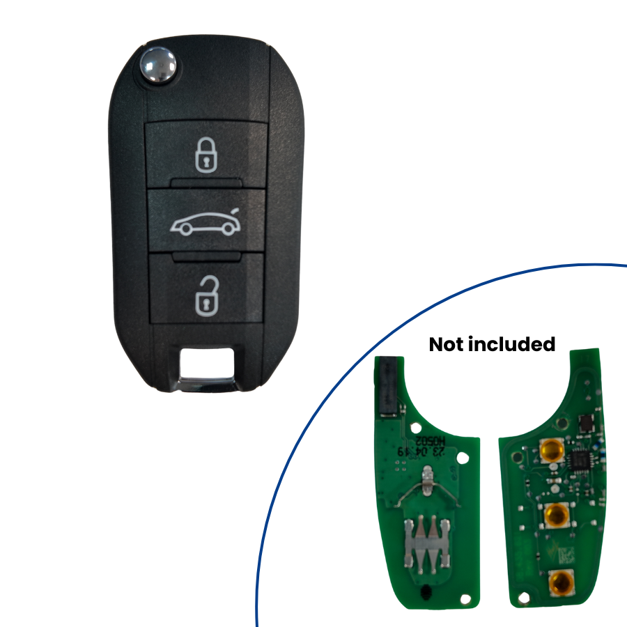 CARCASA MANDO PLEGABLE PEUGEOT, CITROEN, OPEL, FIAT Y TOYOTA (PARA CHIP ID4A) HU83 MALETERO 