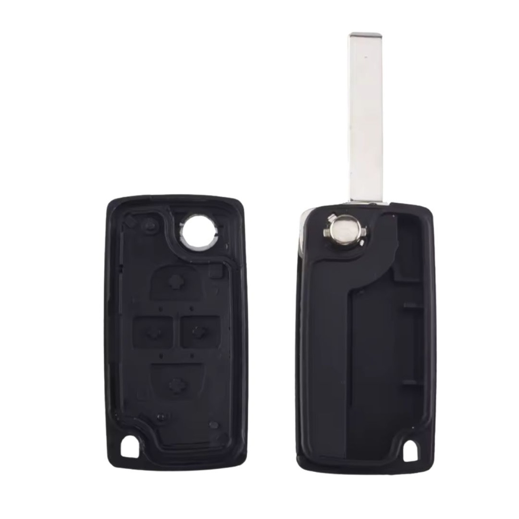 CARCASA MANDO PSA 1007 PLEGABLE 4 BOTONES HU83 PILA EN CIRCUITO SIN LOGO - CALIDAD PREMIUM