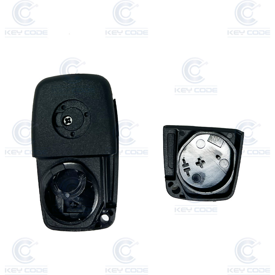 CARCASA FIAT PLEGABLE DE 3 BOTONES NEGRA (PORTAPILAS TRASERO)