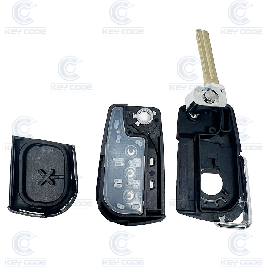 CARCASA MANDO PLEGABLE TOYOTA 3 BOTONES (TOY48)