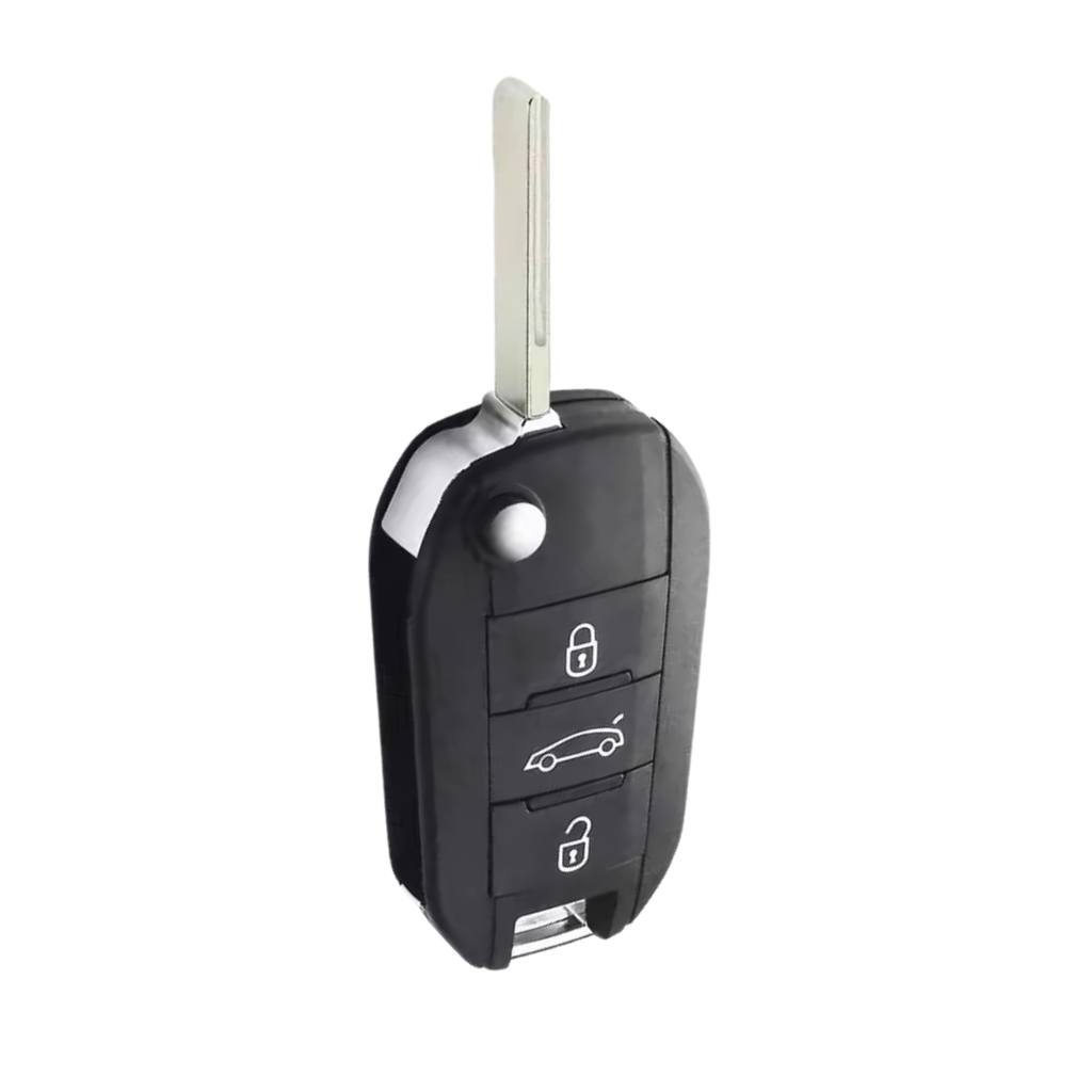 CARCASA MANDO PSA 508, 208 PLEGABLE 3 BOTONES HU83 (BOTÓN MALETERO)