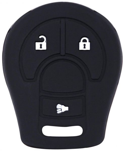 FUNDA DE SILICONA PARA MANDOS FIJOS DE 3 BOTONES DE NISSAN - NEGRO 