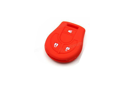 SILICONE CASE FOR NISSAN FIXED REMOTES WITH 3 BUTTONS - RED