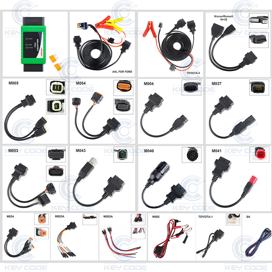 KIT DE ADAPTADORES FULL OBDSTAR DE MOTO PARA X300 DP PLUS / X300 DP/ X300 PRO4 / KEY MASTER DP / G3