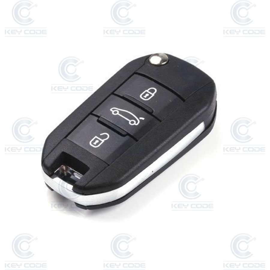 CARCASA MANDO PSA 508, 208 PLEGABLE 3 BOTONES VA2  