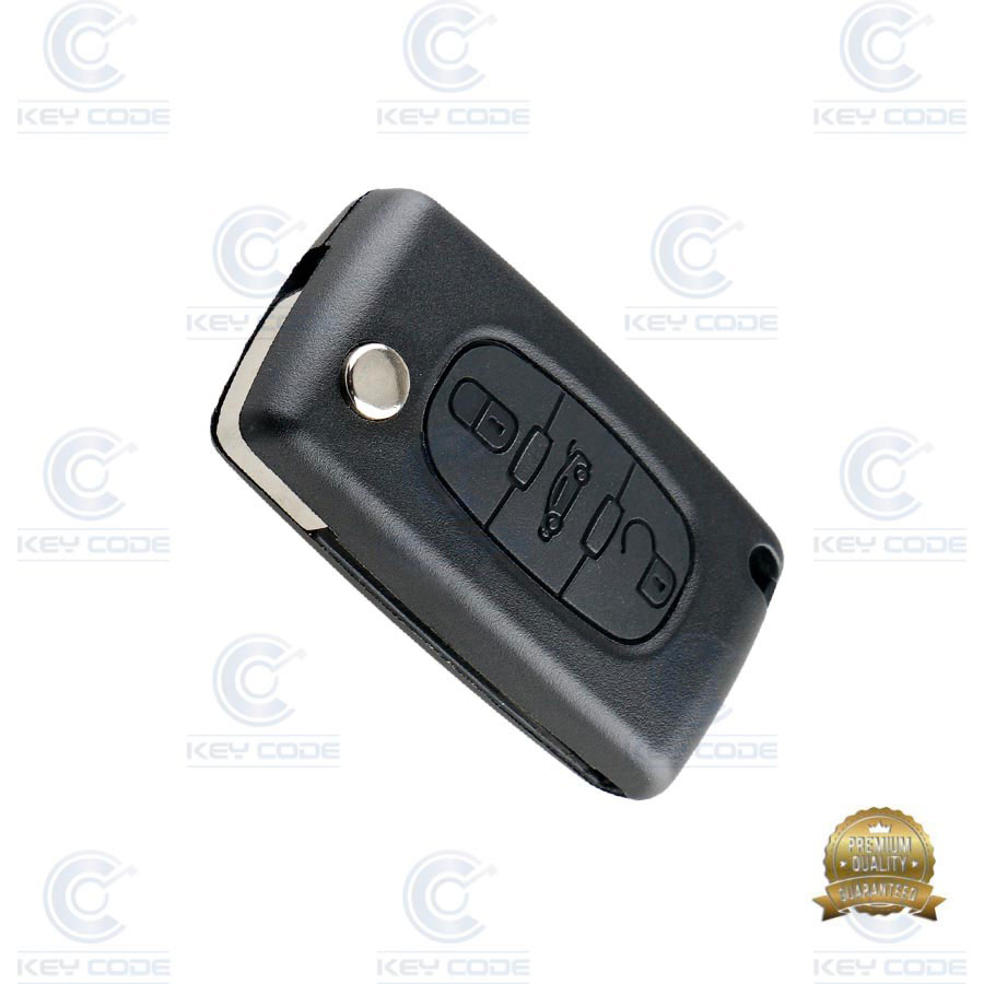 COQUE TELECOMMANDE PSA 407 CABRIO/C4 PICASSO PLIABLE 3 BOUTONS VA2 PILE SUR COQUE - QUALITE SUPERIEURE